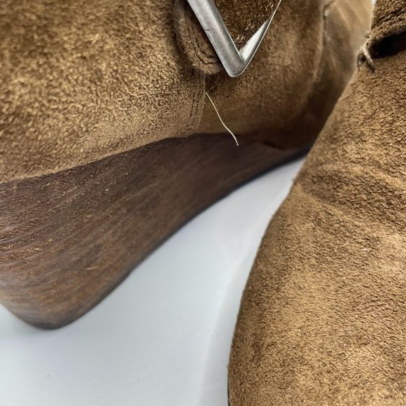 LUCKY Brand Size 6 Ankle Buckle Boots Brown Suede - Picture 4 of 7